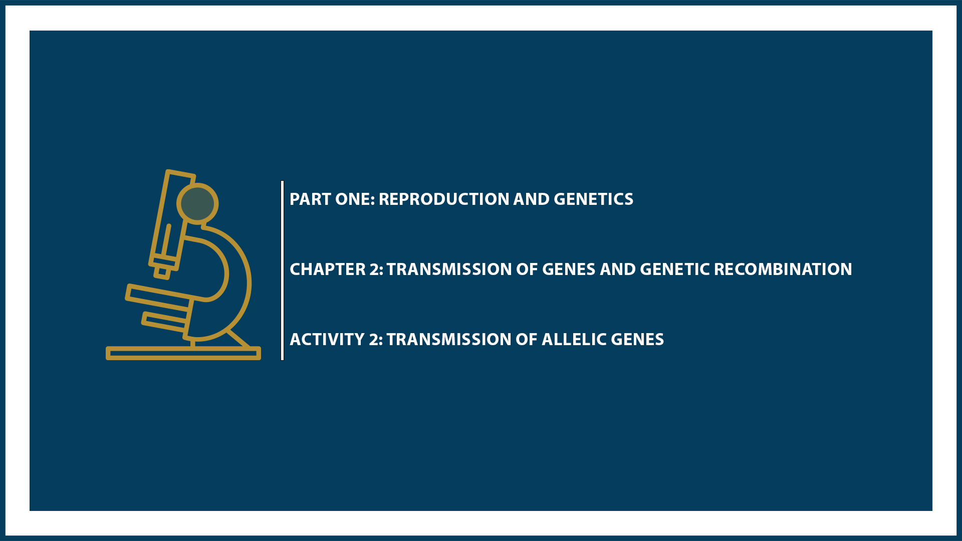 Unit One: Chapter 2 - Document 2: Transmission of allelic genes